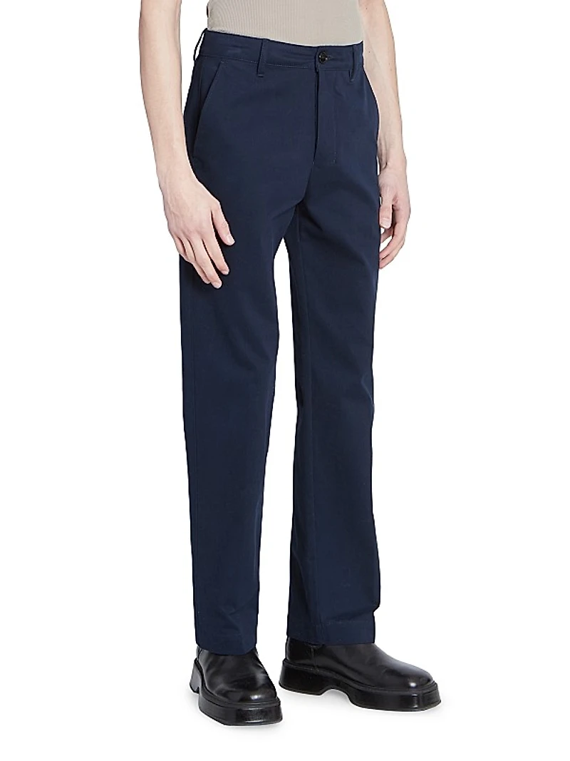 Straight-Fit Cotton Trousers