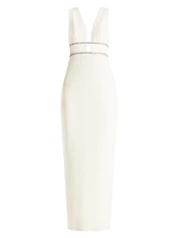 Beaded V-Neck Gown