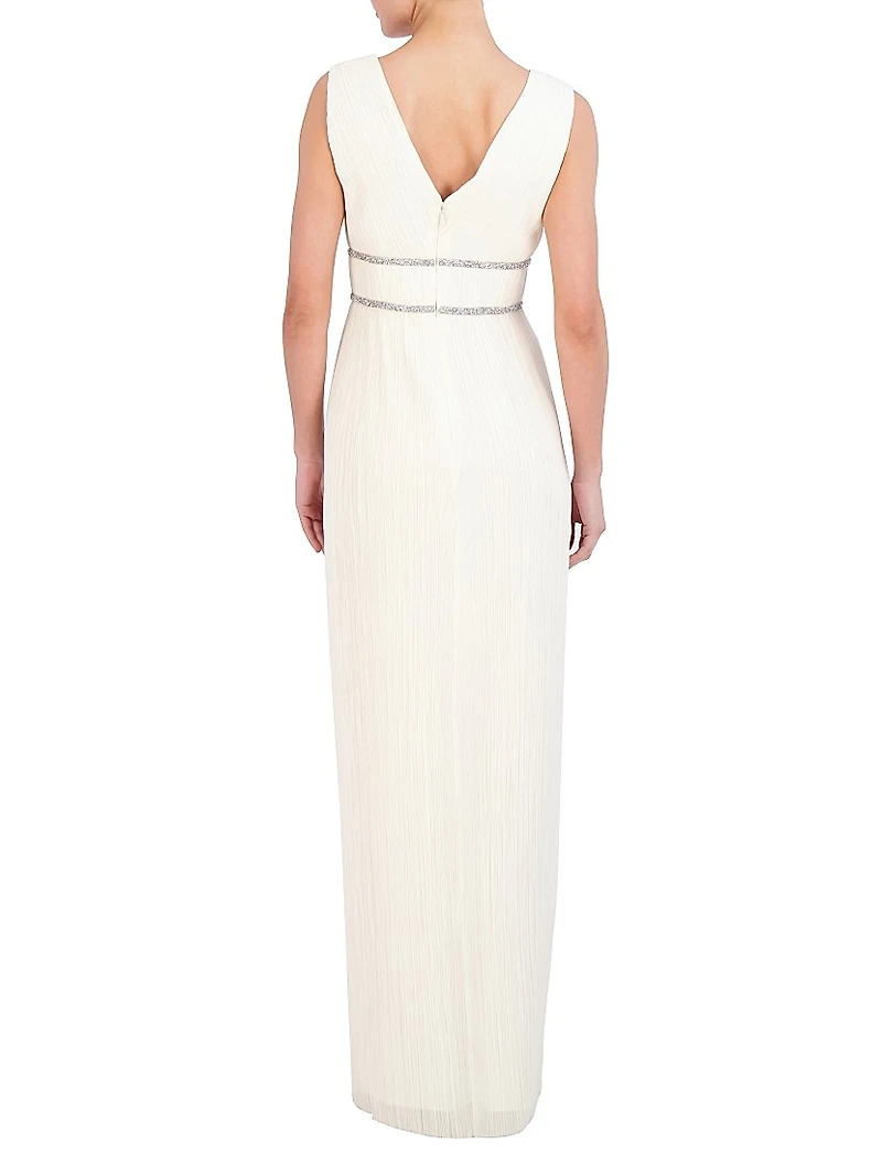 Beaded V-Neck Gown