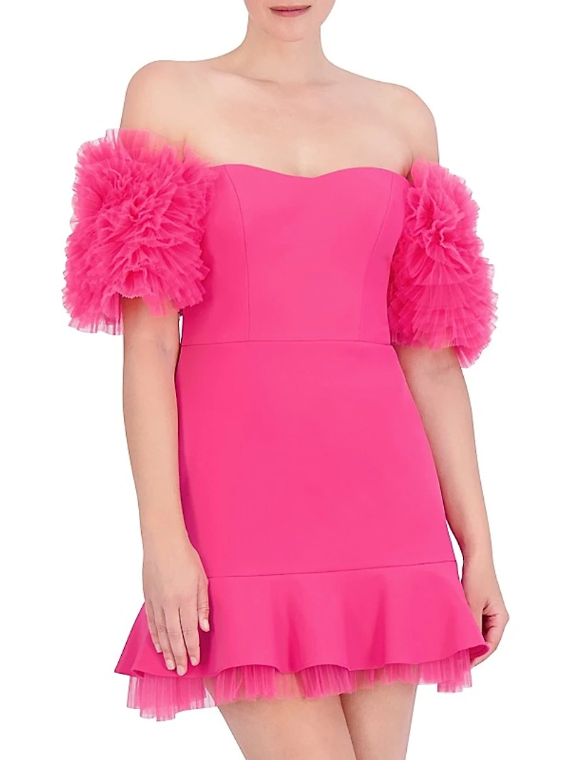 Off-The-Shoulder Ruffled Minidress