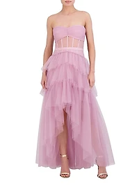 Strapless High-Low Dress