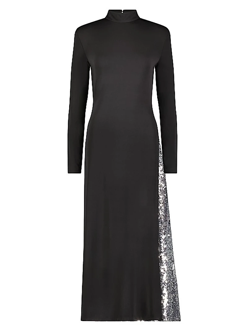 Sequined Inset Cut-Out Gown