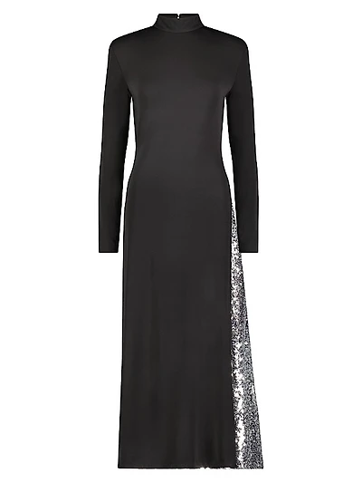 Sequined Inset Cut-Out Gown
