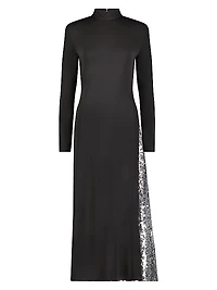 Sequined Inset Cut-Out Gown