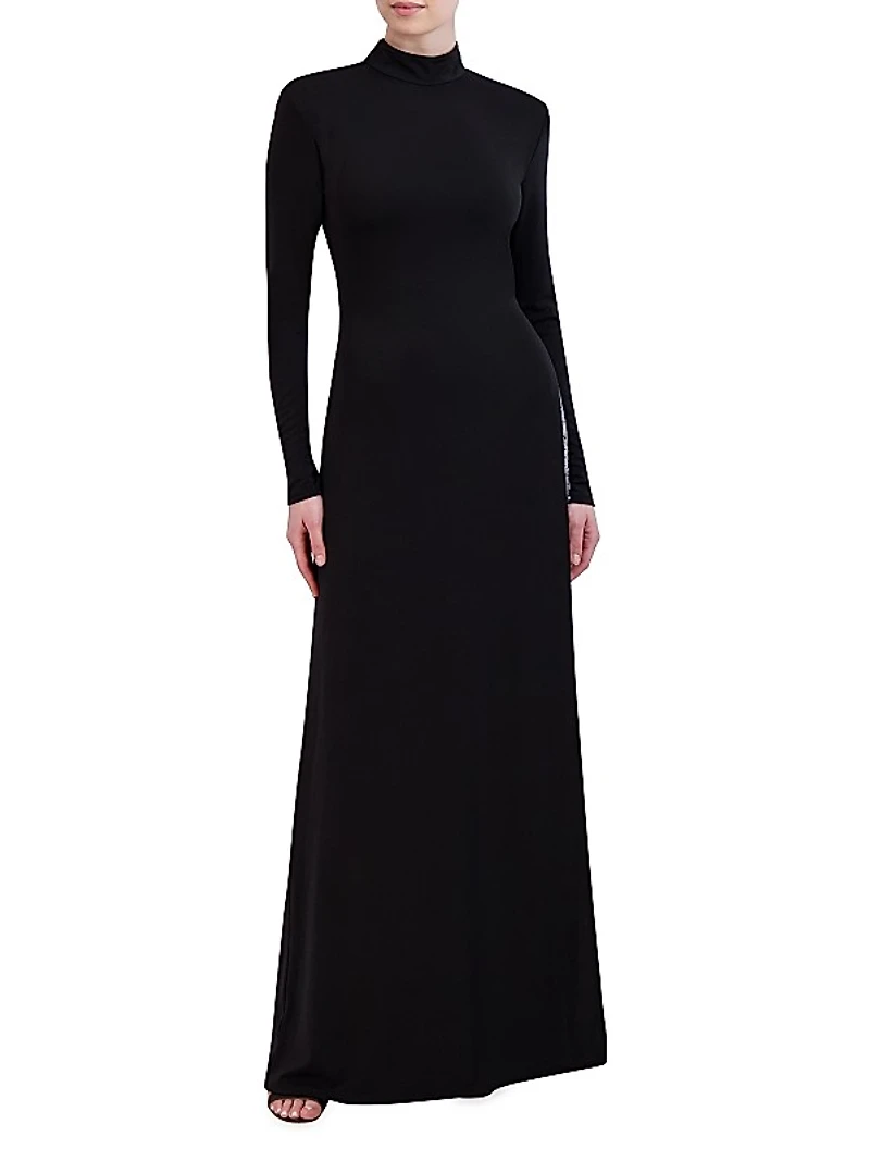 Sequined Inset Cut-Out Gown