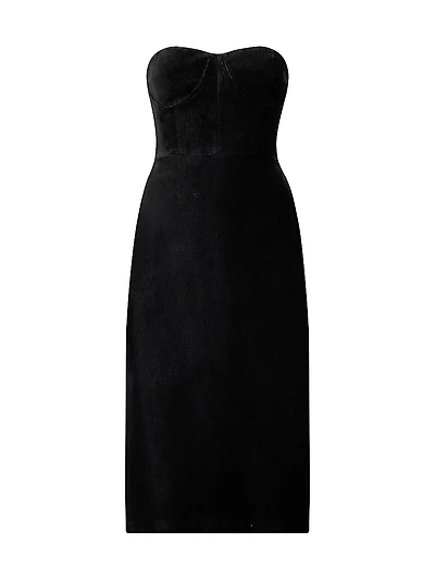 Velvet Bustier Strapless Dress