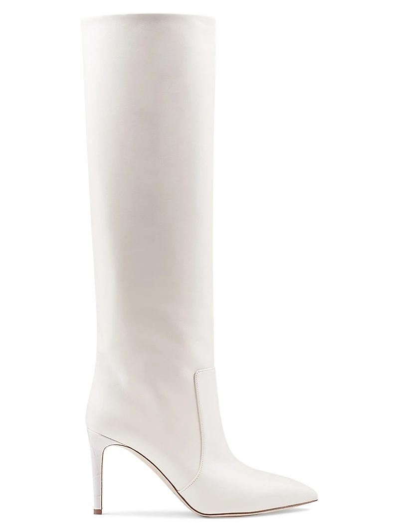 Knee-High Leather Stiletto Boots