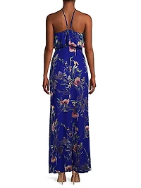 Floral Halter Column Gown