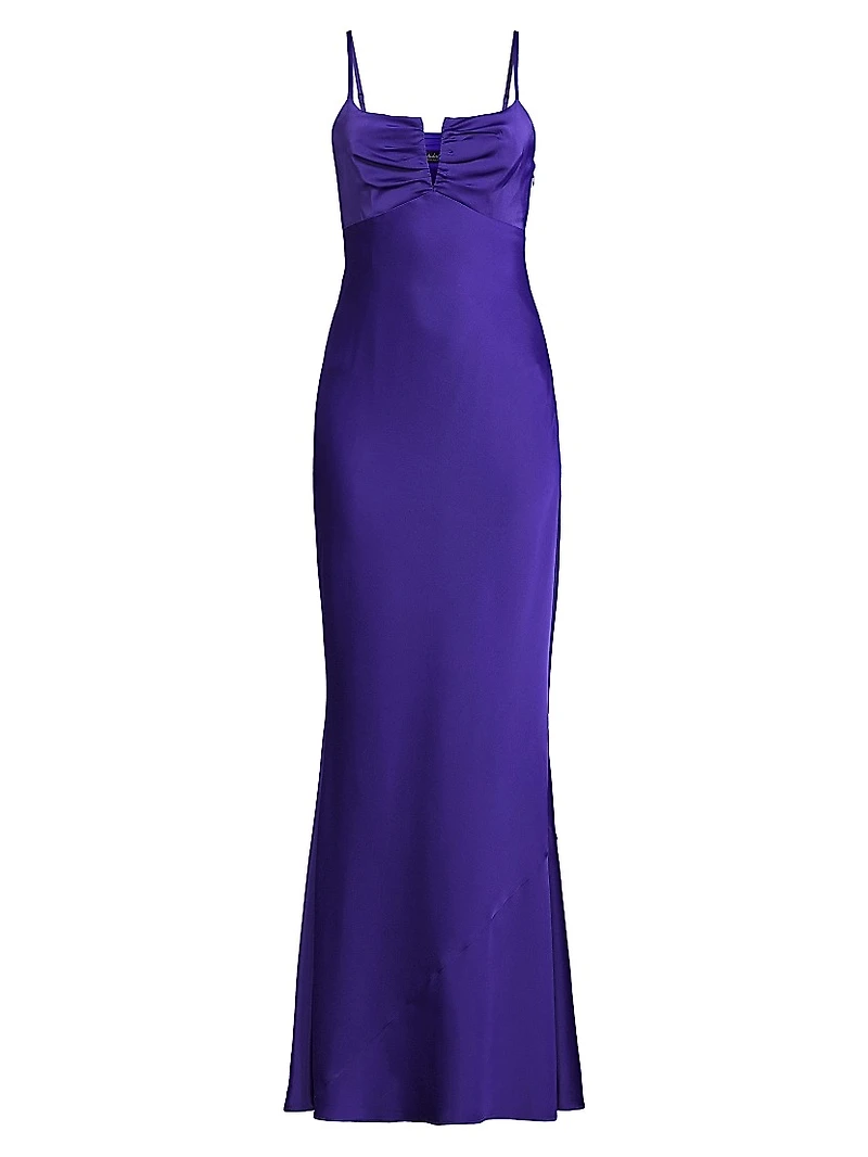 Satin Ruched Bodice Mermaid Gown