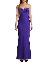 Satin Ruched Bodice Mermaid Gown