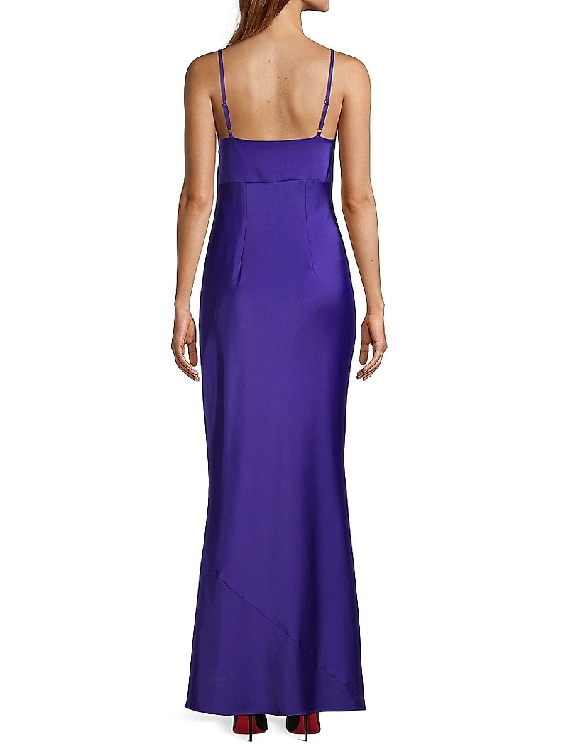 Satin Ruched Bodice Mermaid Gown