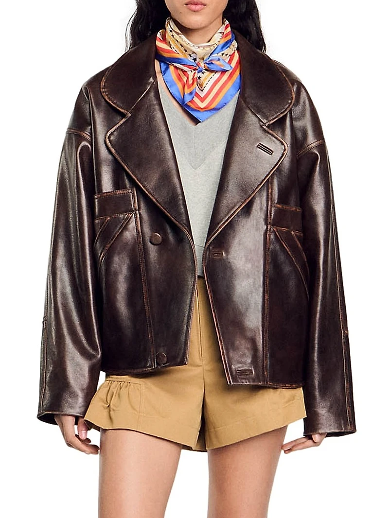 Oversized Leather Jacket