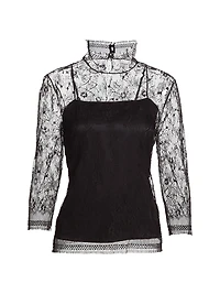Samira High-Neck Lace Top