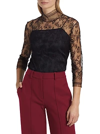 Samira High-Neck Lace Top