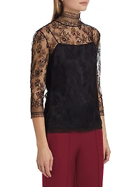 Samira High-Neck Lace Top