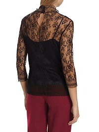 Samira High-Neck Lace Top