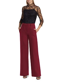 Samira High-Neck Lace Top