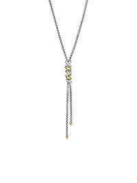 Helena Y Necklace in Sterling Silver with 18K Yellow Gold with Diamonds