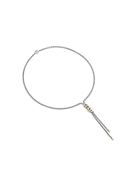 Helena Y Necklace in Sterling Silver with 18K Yellow Gold with Diamonds