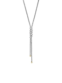 Helena Y Necklace in Sterling Silver with 18K Yellow Gold with Diamonds