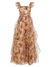 Jasmina Floral Ruffle Gown
