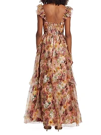 Jasmina Floral Ruffle Gown