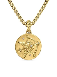 Zodiac Amulet in 18K Yellow Gold with Diamonds