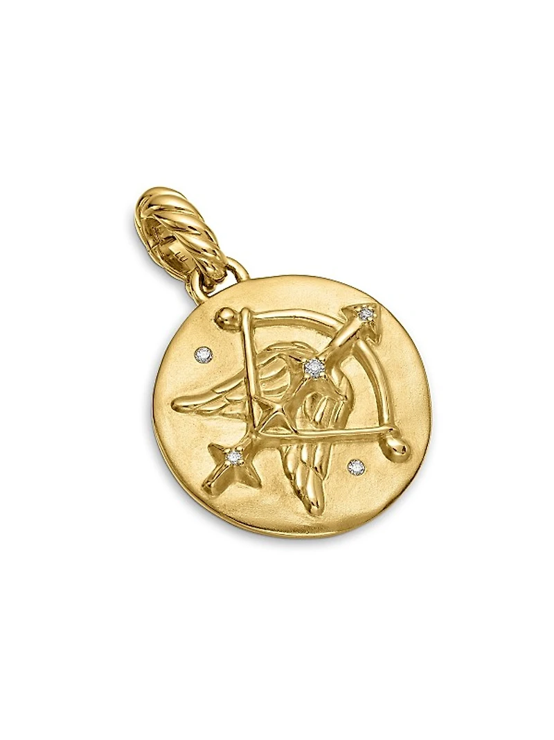Zodiac Amulet in 18K Yellow Gold with Diamonds