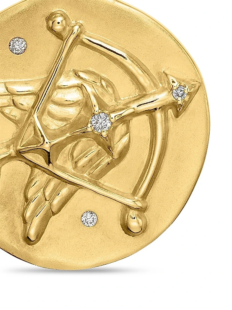 Zodiac Amulet in 18K Yellow Gold with Diamonds