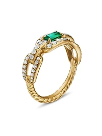 Stax Chain Link Stone Ring 18K Yellow Gold