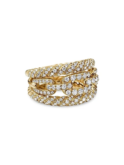 Stax 18K Yellow Gold & Diamond Three-Row Ring