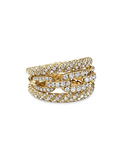 Stax Three Row Ring in 18K Yellow Gold