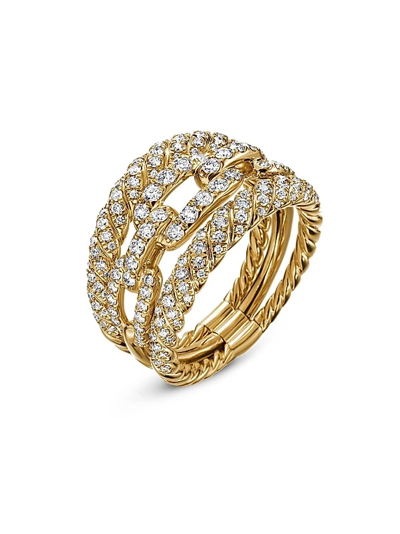 Stax Three Row Ring in 18K Yellow Gold