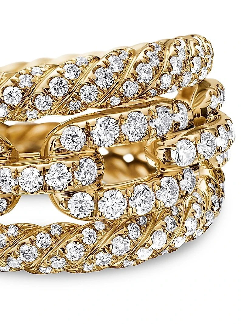 Stax Three Row Ring in 18K Yellow Gold