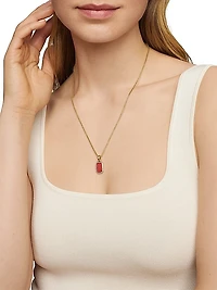 Petrvs Bee Amulet in 18K Yellow Gold with Carnelian and Diamonds, 15.4mm