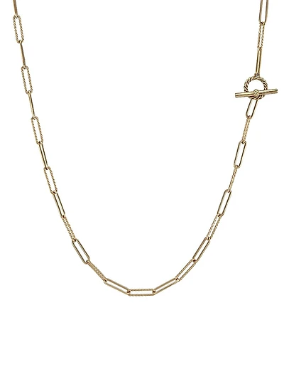 DY Madison Elongated Chain Necklace 18K Yellow Gold