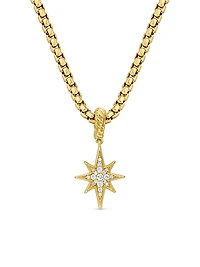 North Star Amulet in 18K Yellow Gold with Diamonds, 15mm