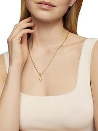 North Star Amulet in 18K Yellow Gold with Diamonds, 15mm