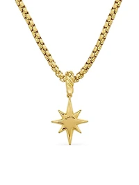 North Star Amulet in 18K Yellow Gold with Diamonds, 15mm