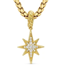 North Star Amulet in 18K Yellow Gold with Diamonds, 15mm