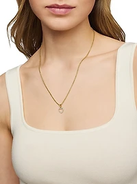 Heart Amulet in 18K Yellow Gold with Diamonds, 18.5mm