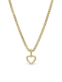 Heart Amulet in 18K Yellow Gold with Diamonds, 18.5mm