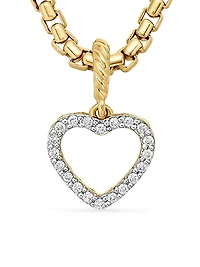 Heart Amulet in 18K Yellow Gold with Diamonds, 18.5mm