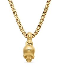 Skull Amulet in 18K Yellow Gold with Diamonds, 19.3mm