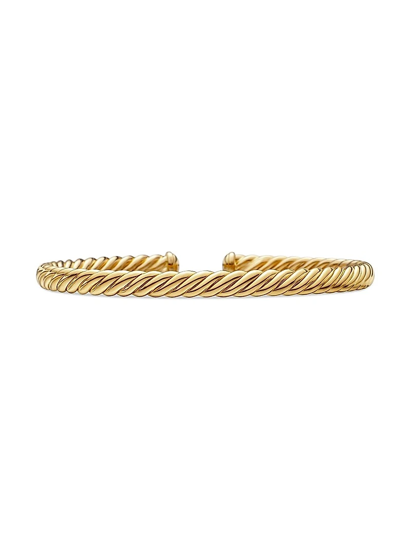 Modern Oval Cablespira Bracelet 18K Yellow Gold, 4.5mm