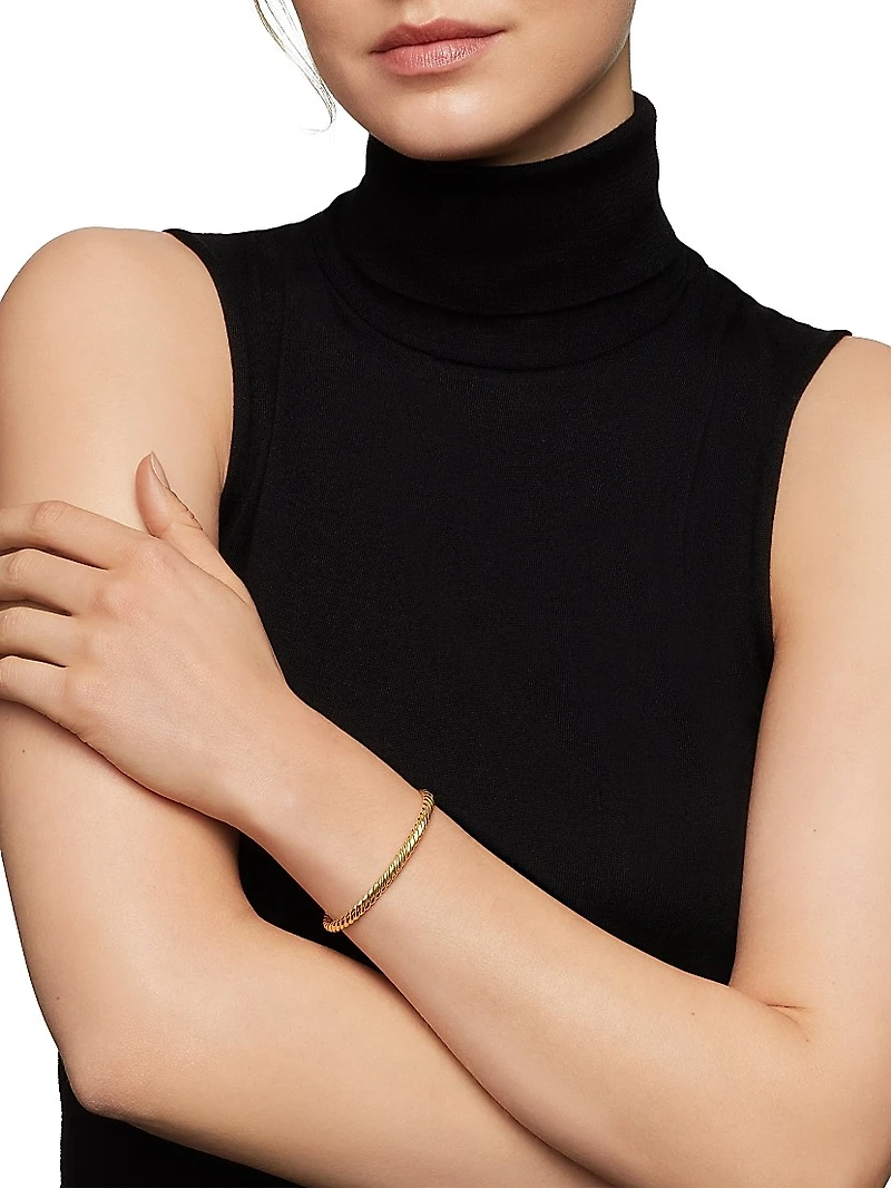 Modern Oval Cablespira Bracelet 18K Yellow Gold, 4.5mm