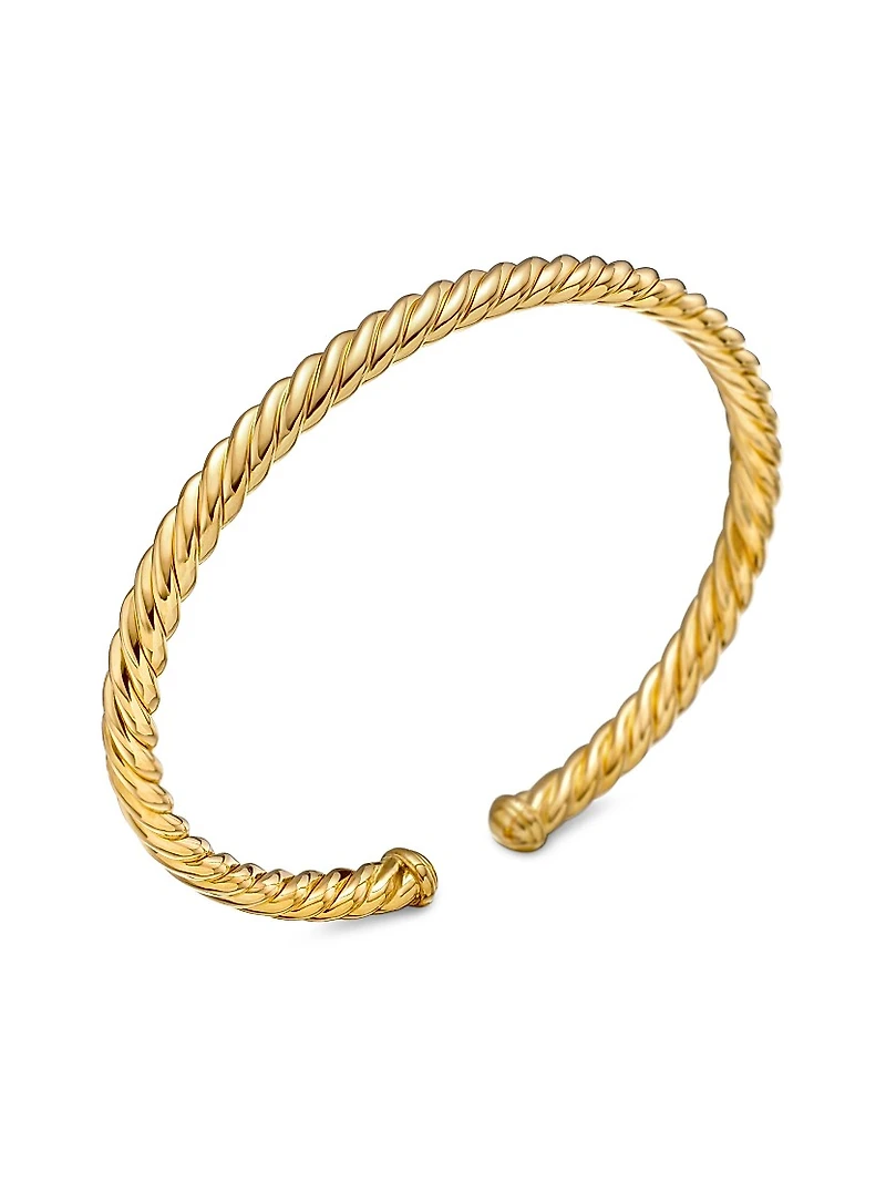 Modern Oval Cablespira Bracelet 18K Yellow Gold, 4.5mm