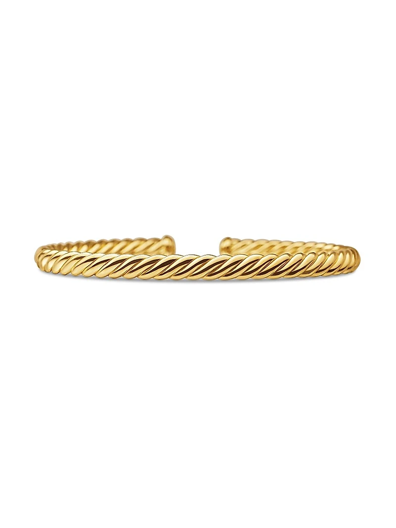 Modern Oval Cablespira Bracelet 18K Yellow Gold, 4.5mm