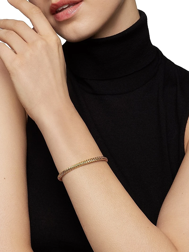 Modern Oval Cablespira Bracelet 18K Yellow Gold, 4.5mm