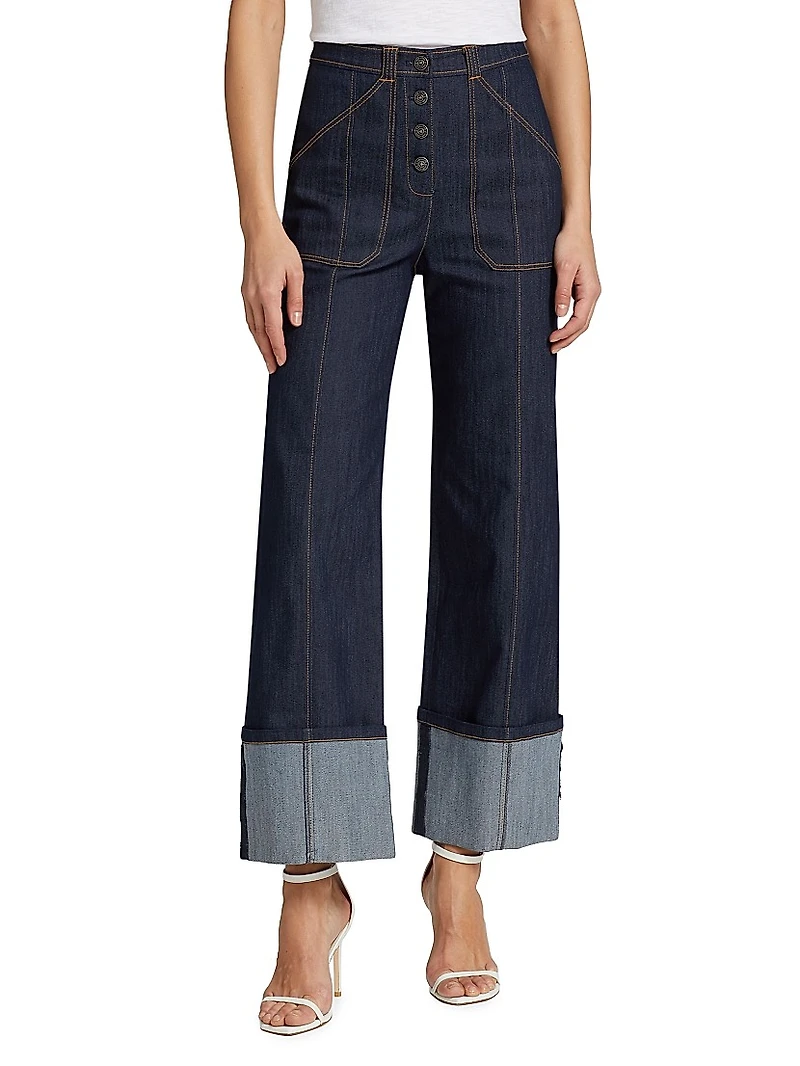 Benji Cuffed Wide-Leg Jeans